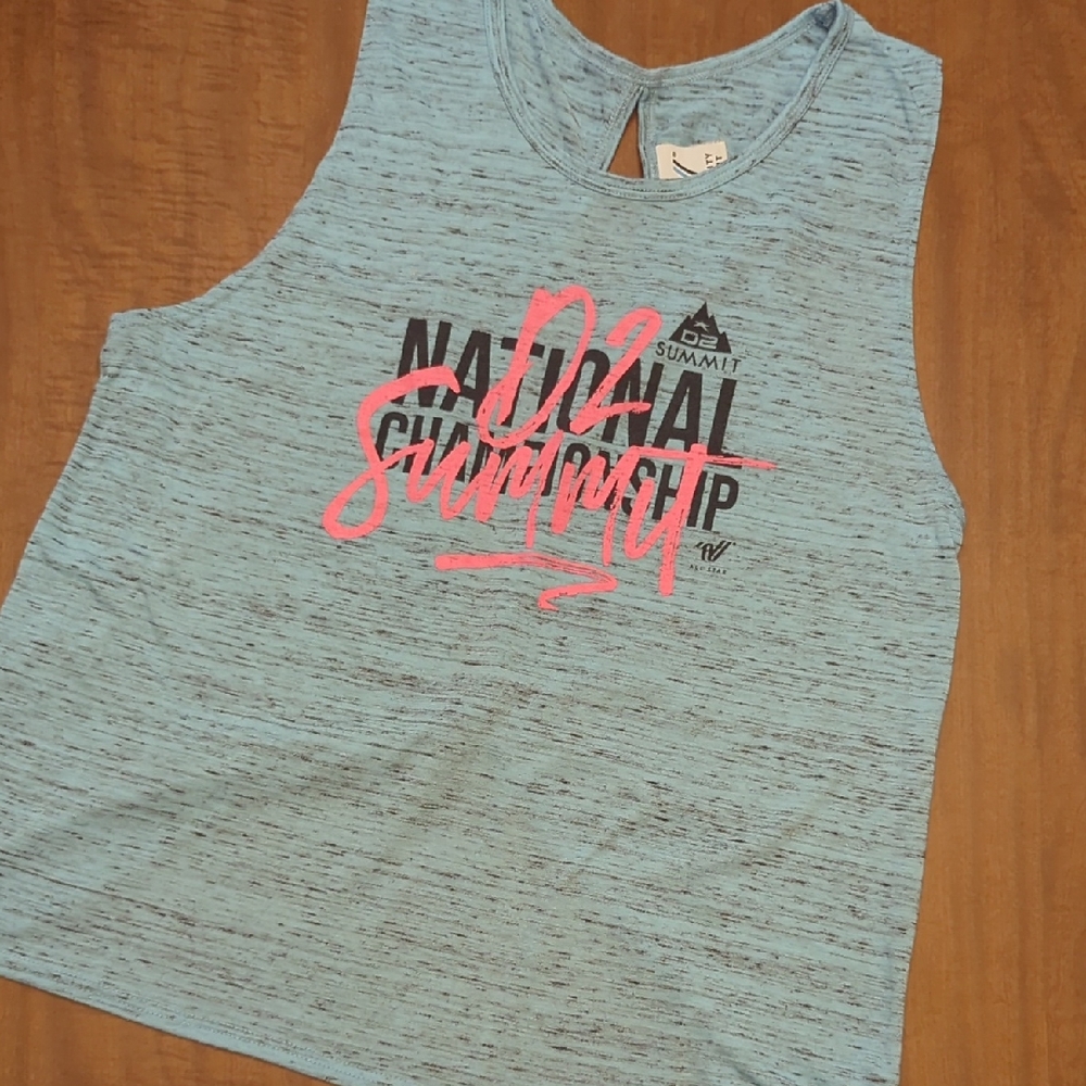 Varsity D2 Summit Blue Tank Top with Pink and Black Print
